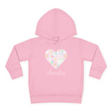 Personalized Floral Heart Toddler Hoodie