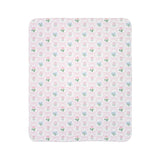 Floral Fleece Sherpa Blanket — Pink Pastel Rose Pattern, Cozy Throw for Nursery & Gifts