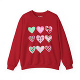 Pastel Heart Pattern Sweatshirt — Cute Pink & Mint Valentine Crewneck
