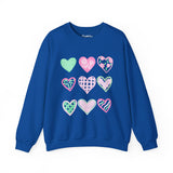 Pastel Heart Pattern Sweatshirt — Cute Pink & Mint Valentine Crewneck