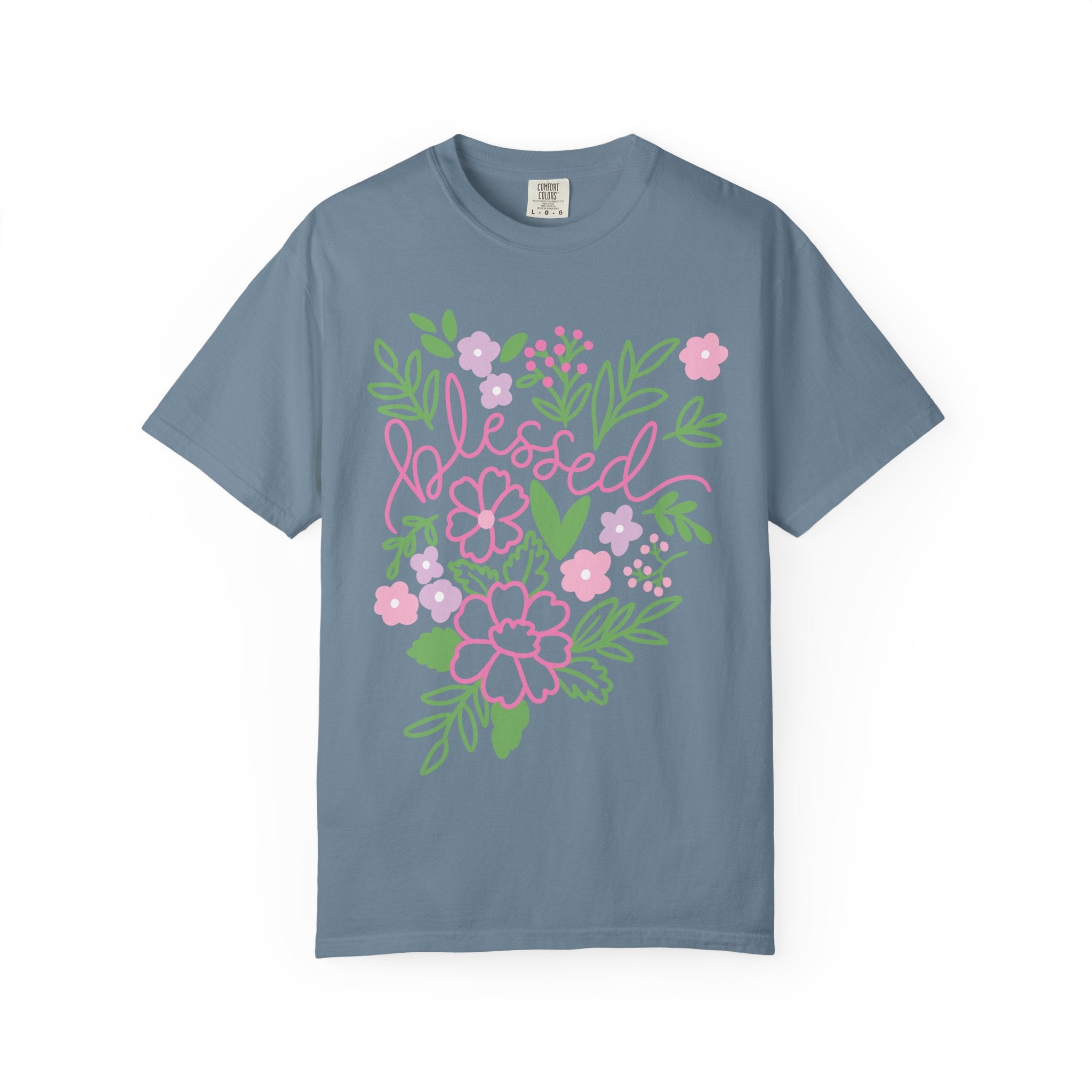 Blessed Floral T-Shirt — Pastel Flower Graphic Tee