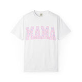 Mama Floral Graphic Tee — Pastel Pink "MAMA" Cotton T-Shirt