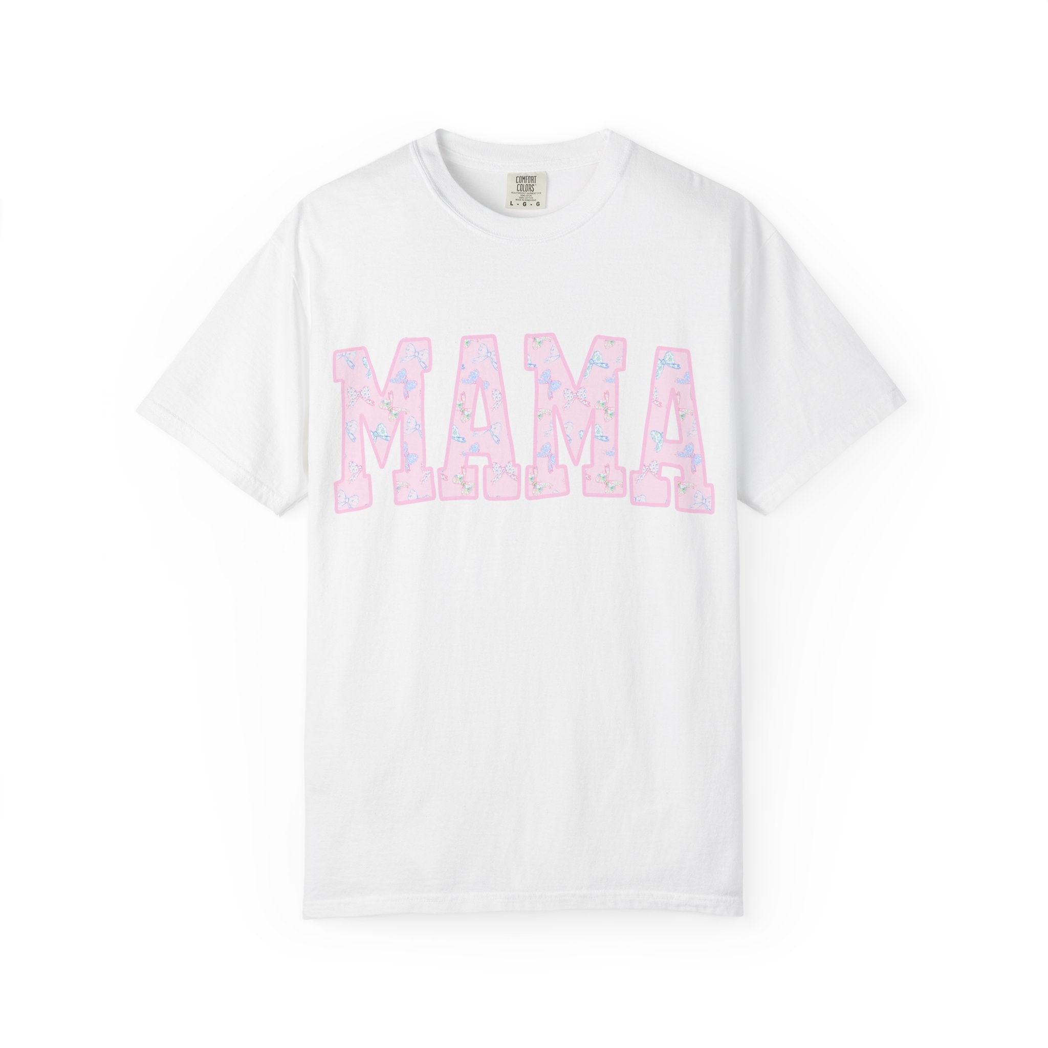 Mama Floral Graphic Tee — Pastel Pink "MAMA" Cotton T-Shirt