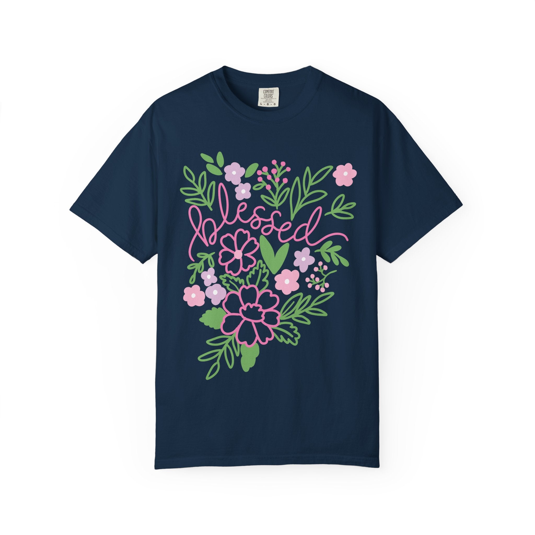 Blessed Floral T-Shirt — Pastel Flower Graphic Tee
