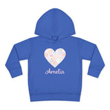 Personalized Floral Heart Toddler Hoodie