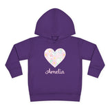 Personalized Floral Heart Toddler Hoodie
