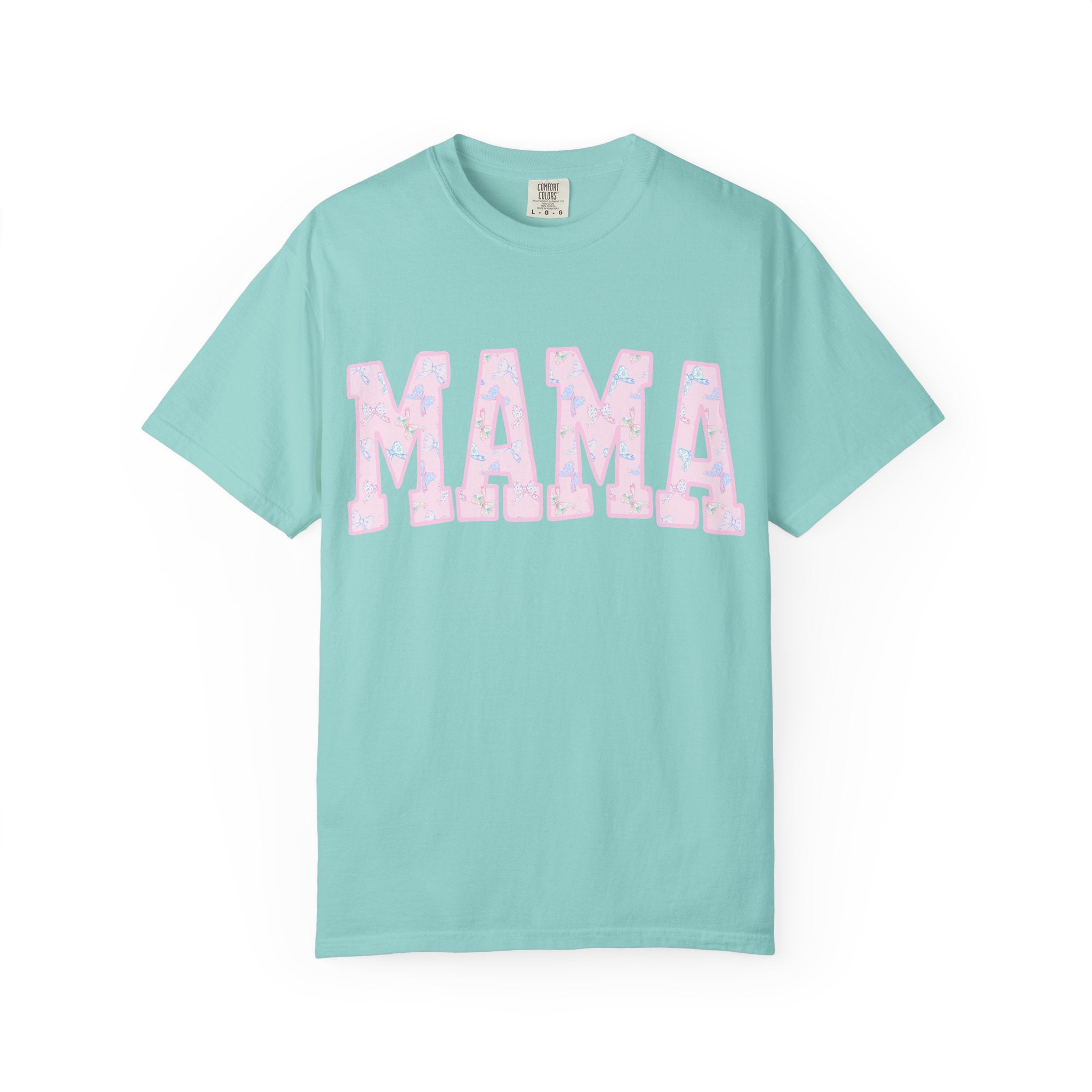 Mama Floral Graphic Tee — Pastel Pink "MAMA" Cotton T-Shirt