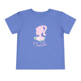 Toddler Tee — Pink Doll Barbi Silhouette with Florals Personalized