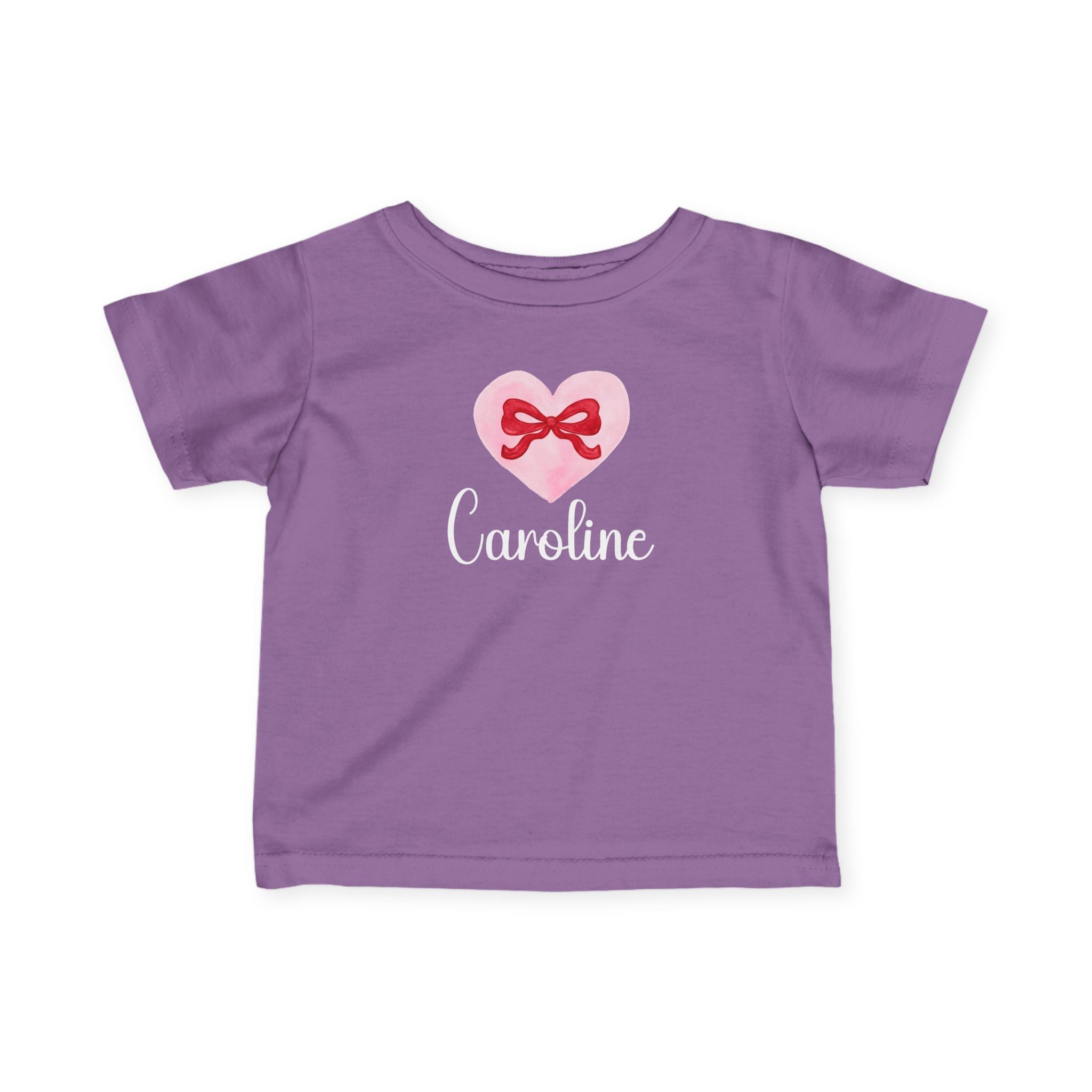 Valentine Heart & Bow Personalized Tee