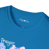Prayer Changes Things Floral T-Shirt — Blue & Pink Ribbon Comfort Tee