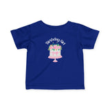 Infant Tee — "Birthday Girl" Pink Floral Cake Baby T‑Shirt