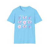 Prayer Changes Things Floral T-Shirt — Blue & Pink Ribbon Comfort Tee