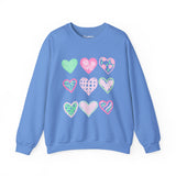Pastel Heart Pattern Sweatshirt — Cute Pink & Mint Valentine Crewneck