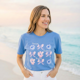 Prayer Changes Things Floral T-Shirt — Blue & Pink Ribbon Comfort Tee