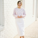 Preppy Tulip Bouquet Bow Crewneck