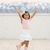 Toddler Tee — Pink Doll Barbi Silhouette with Florals Personalized