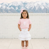 Toddler Tee — Pink Doll Barbi Silhouette with Florals Personalized