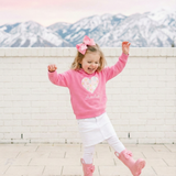 Personalized Floral Heart Toddler Hoodie