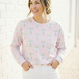 Preppy Tulip Bouquet Bow Crewneck
