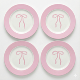 Blush Bow Ceramic Plate Set (Set of 4)
