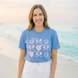 Prayer Changes Things Floral T-Shirt — Blue & Pink Ribbon Comfort Tee