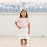 Toddler Tee — Pink Doll Barbi Silhouette with Florals Personalized