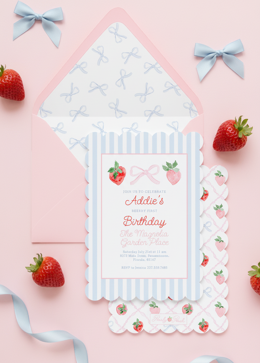 The Berry Sweet Scallop Invitation Suite