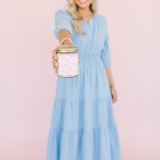 Bow-Kissed Blossom Candle