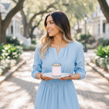 Bow-Kissed Blossom Candle