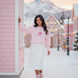 Blush Merry Tree Embroidered Classic Sweatshirt