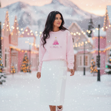 Blush Merry Tree Embroidered Classic Sweatshirt