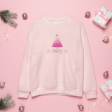 Blush Merry Tree Embroidered Classic Sweatshirt