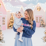 Whimsy Pink Mama Embroidered Sweatshirt