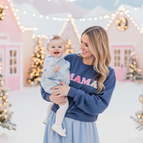 Whimsy Pink Mama Embroidered Sweatshirt