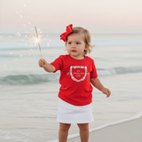 All-American Girl Cutie Floral Graphic Tee