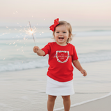 All-American Girl Cutie Floral Graphic Tee