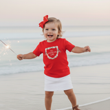 All-American Girl Cutie Floral Graphic Tee