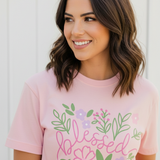 Blessed Floral T-Shirt — Pastel Flower Graphic Tee