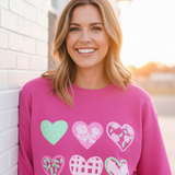 Pastel Heart Pattern Sweatshirt — Cute Pink & Mint Valentine Crewneck