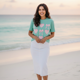 Pink Heart & Bow Graphic T-Shirt — Cute Retro Valentine Tee