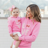 LOVE Mommy & Me Pink Floral Heart Hoodie — Romantic Valentine’s Day Pullover