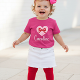 Valentine Heart & Bow Personalized Tee