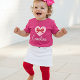 Valentine Heart & Bow Personalized Tee