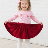 Valentine's Toddler Long Sleeve Tee — Floral Name Wreath