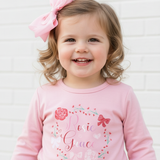 Valentine's Toddler Long Sleeve Tee — Floral Name Wreath