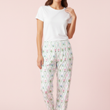 Floral Argyle Women's Pajama Pants – Pastel Cozy Lounge Sleepwear