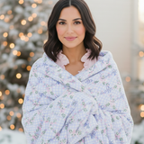 Velveteen Plush Blanket — Pastel Floral Bow Pattern, Soft Baby Throw for Nursery & Gift