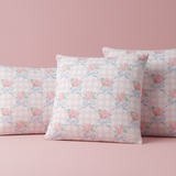 Pink Gingham Rose Pillow