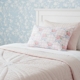 Pink Gingham Rose Pillow