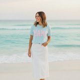 Mama Floral Graphic Tee — Pastel Pink "MAMA" Cotton T-Shirt